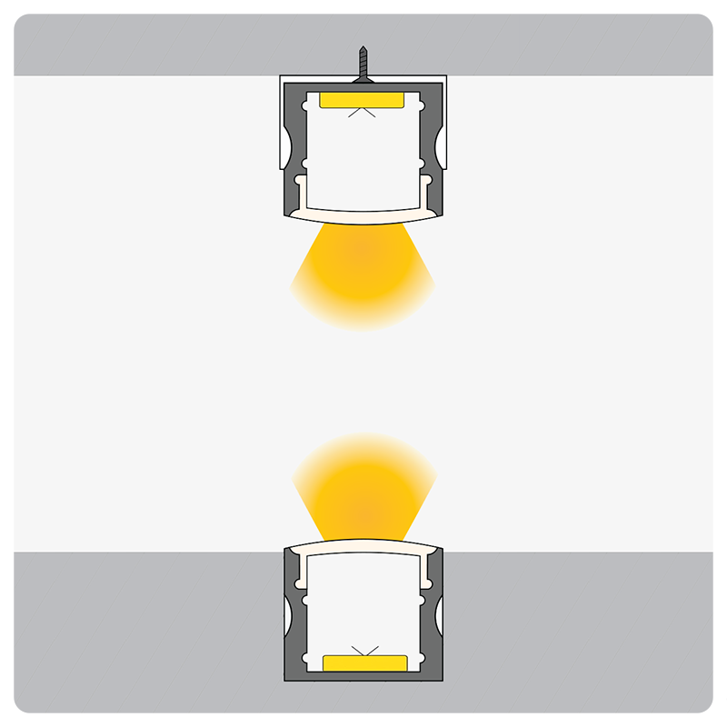 20m (10 x 2m) ALU01 Surface Mounted LED Profile, 17.1 x 15.3mm