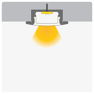 1m ALU02 Recessed LED Profile, 23.2 x 8mm