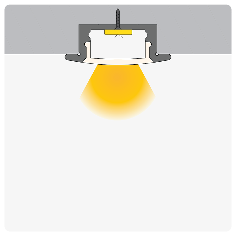 9m (9 x 1m) ALU02 Recessed LED Profile, 23.2 x 8mm