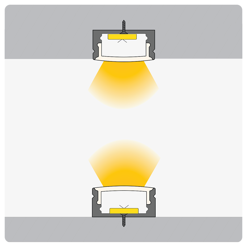 20m (10 x 2m) ALU05 Surface Mounted LED Profile, 17.1 x 8mm