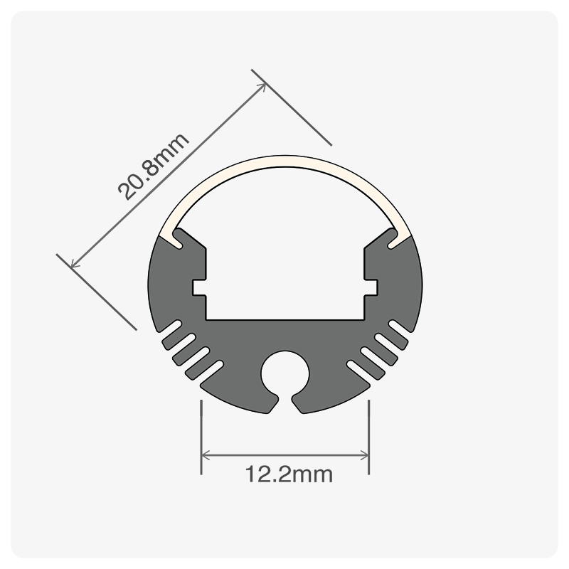 2m ALU08 Suspendable LED Profile, 20.8 x 20.8mm