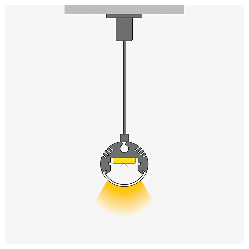 2m ALU08 Suspendable LED Profile, 20.8 x 20.8mm