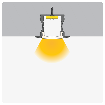 120m (60 x 2m) ALU09 Recessed LED Profile, 23.3 x 15.3mm