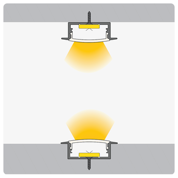 120m (60 x 2m) ALU13 Recessed LED Profile, 30.5 x 10mm