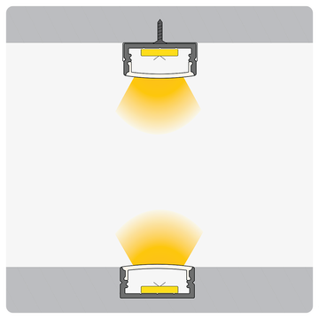 120m (60 x 2m) ALU14 Surface Mounted LED Profile, 23.5 x 10mm