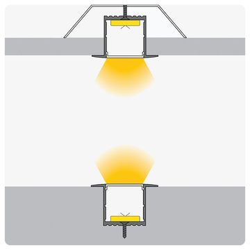 20m (10 x 2m) ALU17 Recessed LED Profile, 50 x 35mm