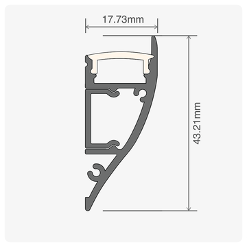 2m ALU62 Architrave LED Profile, 17.73 x 43.21mm