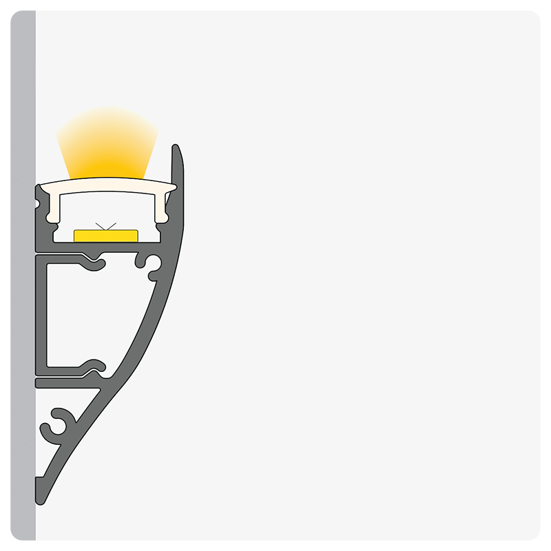 2m ALU62 Architrave LED Profile, 17.73 x 43.21mm