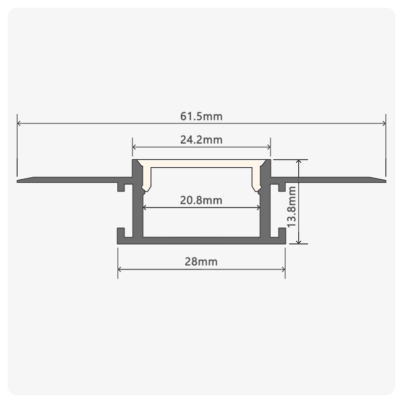 20m (10 x 2m) ALU75 Plaster-In LED Profile, 61.5 x 13.8mm