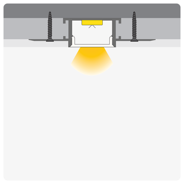 2m ALU75 Plaster-In LED Profile, 61.5 x 13.8mm