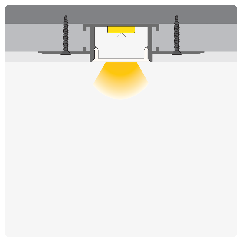 1m ALU75 Plaster-In LED Profile, 61.5 x 13.8mm