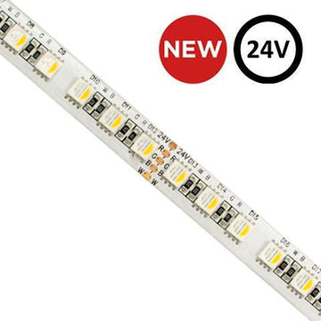 20m ColourStrip96 RGB+W 5800K Cool White LED Strip Lights | 96 LEDs pm | 24V | 20W by LEDSpace Maxilux